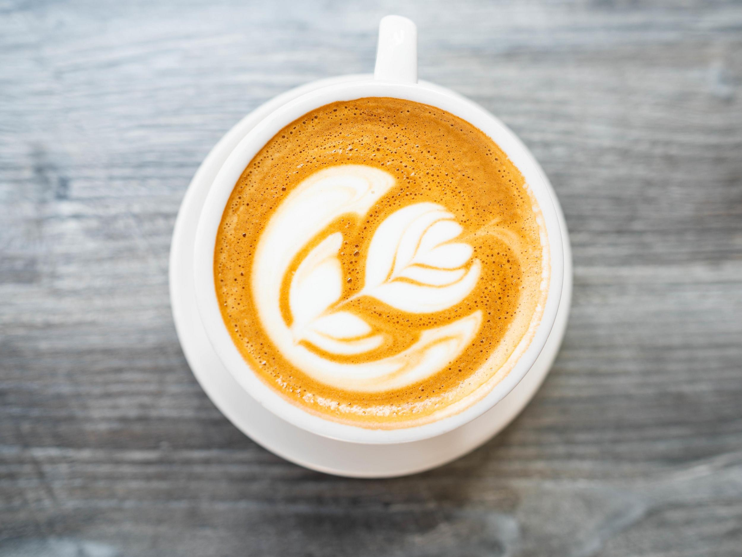 a latte with a tulip design at Craft Kafe