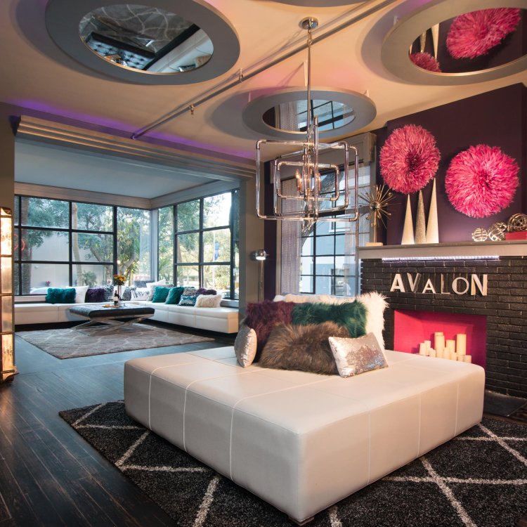 An interior shot of the lobby at the Avalon Hotel