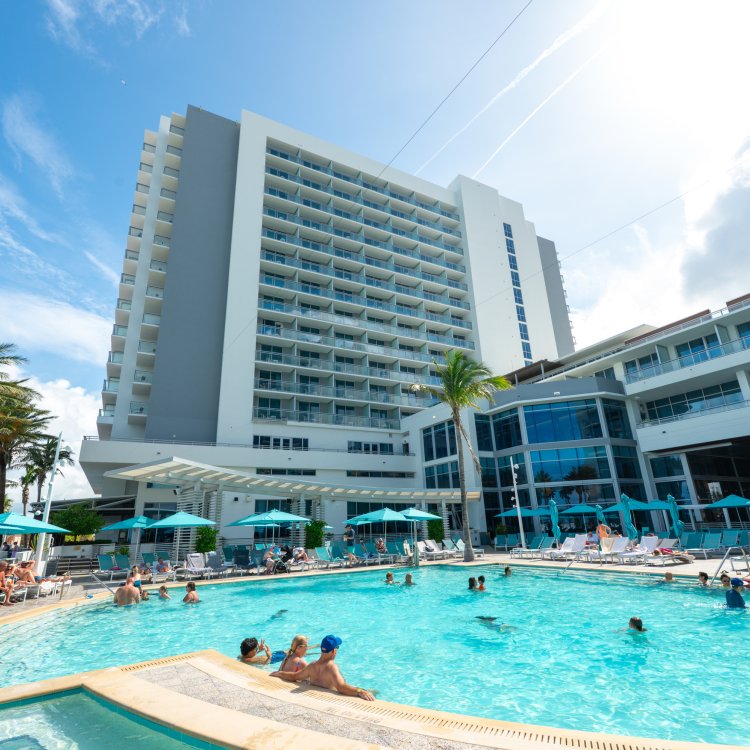 A pooldeck of the Wyndham Grand