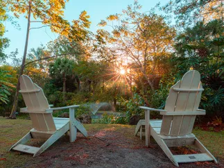 Lounge chairs at Florida Botanical Gardens in Largo