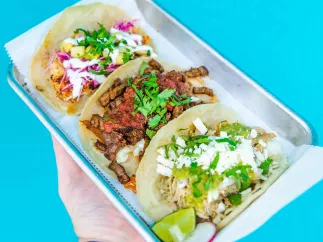 Three tacos from Casita Taqueria