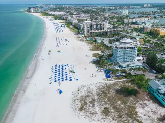 drone shot of st Pete beach