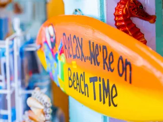 relax we're on beach time sign