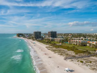 drone beach shot