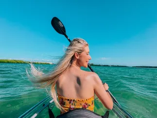 woman in kayak