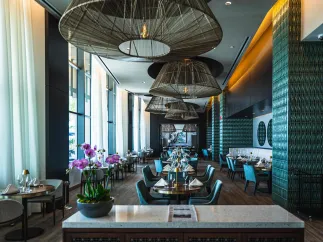 an elegant dining room at the JW Marriott