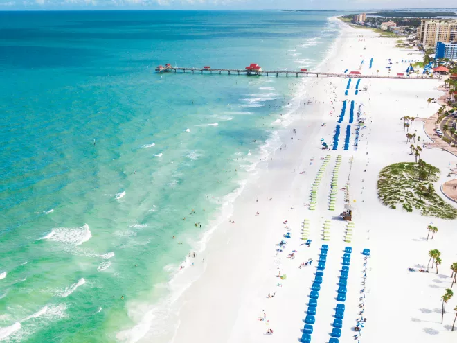 Aerial view of Pier 60 in Clearwater Beach.