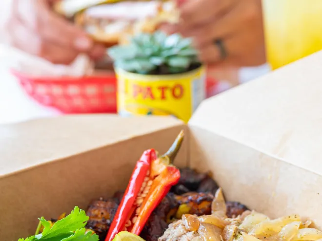 a tight shot of food from Bodega