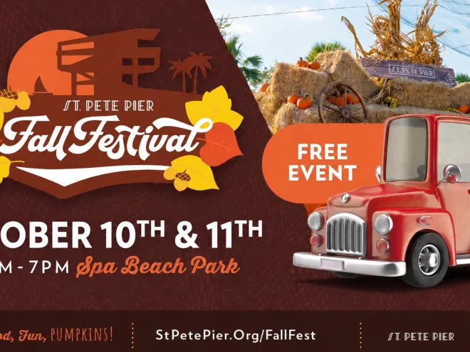 St. Pete Pier Fall Festival 2026 event flyer poster.