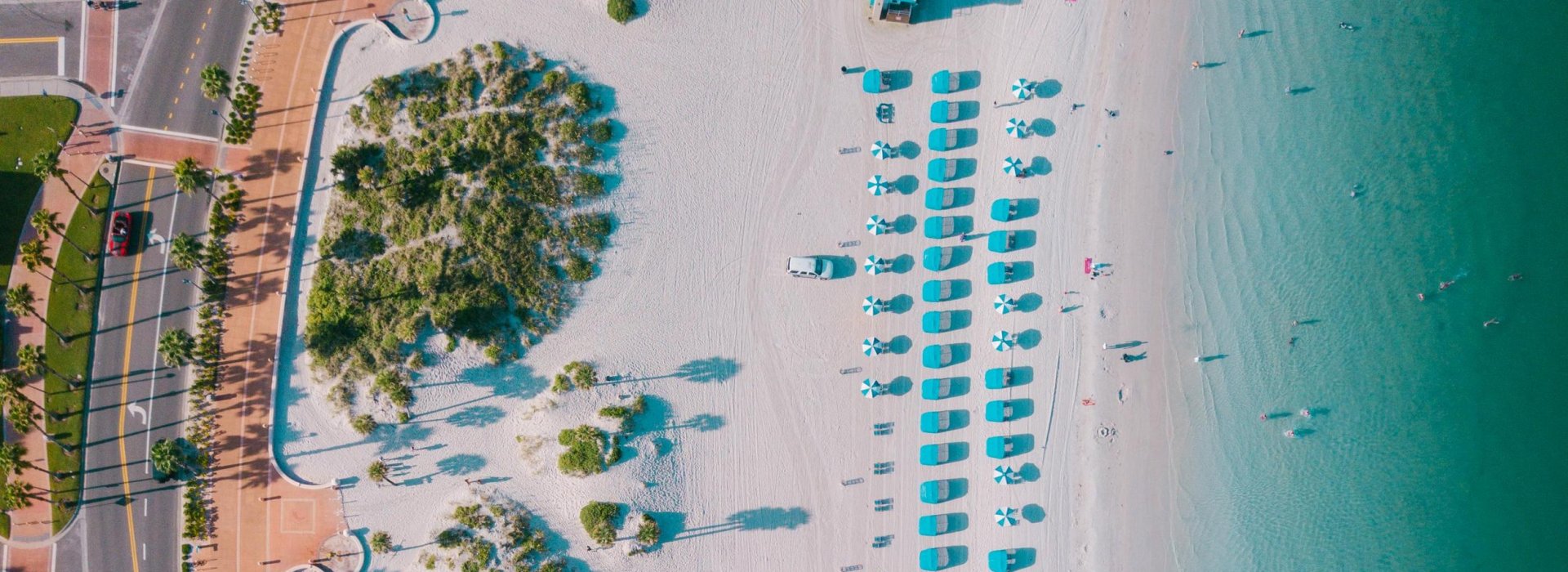 Vista aérea da praia de Clearwater