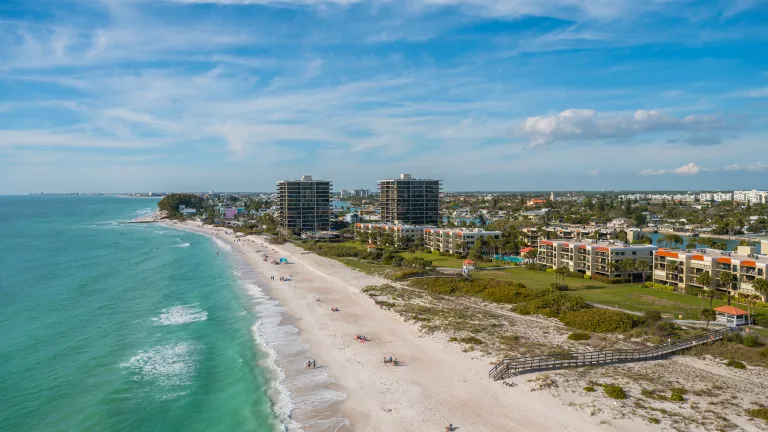 drone beach shot