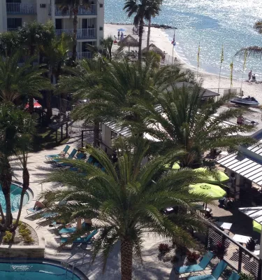 Top view of Shephard's Beach Resort pool