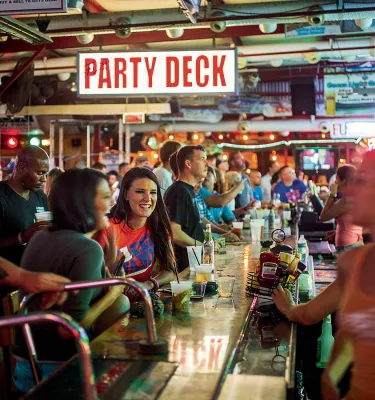 A shot of a crowded Ferg's Bar in downtown St. Pete