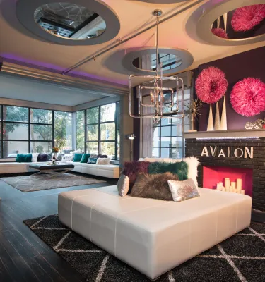 An interior shot of the lobby at the Avalon Hotel