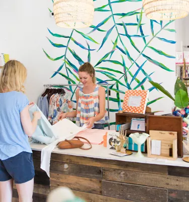 A woman shopping at a boutique