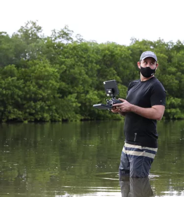 Drone Operator in the water