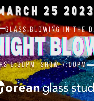 Colorful glass blowing art at Morean Glass Studio.