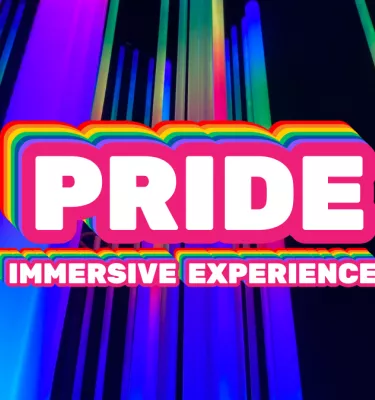 Fairgrounds St. Pete PRIDE event flyer poster featuring event details and all the colors of the rainbow.