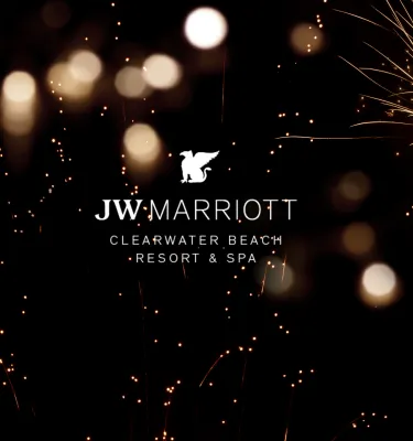 JW Marriott New Year's Eve Celebration featuring zoomed in fireworks.