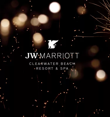 JW Marriott New Year's Eve Celebration featuring zoomed in fireworks.