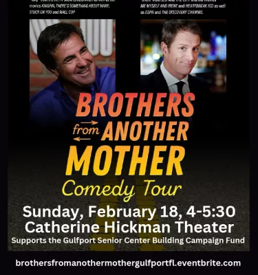 Brothers from Another Mother comedy tour featuring two comedian head shots.