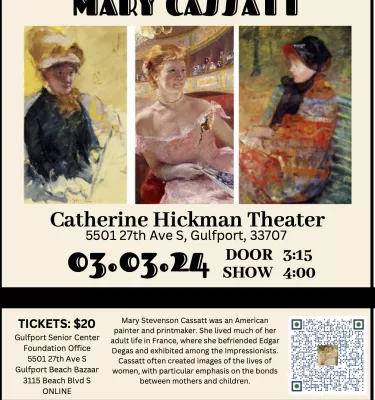 Mary Cassatt Catherine Hickman Theater event flyer poster.