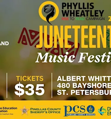 Juneteenth music festival 2024 event flyer poster.
