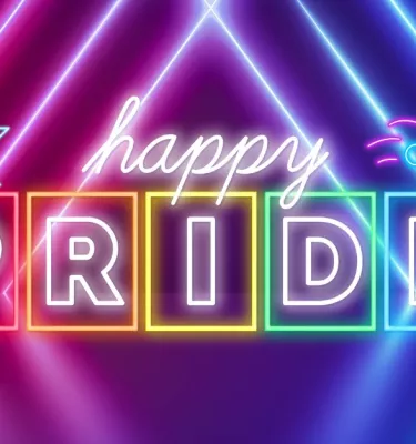 Dunedin Pride Glow Party event flyer poster featuring neon writing.