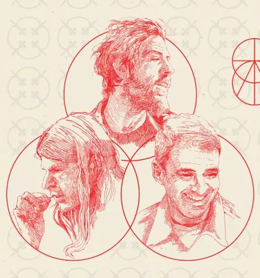 The Avett Brothers band headshots logo.