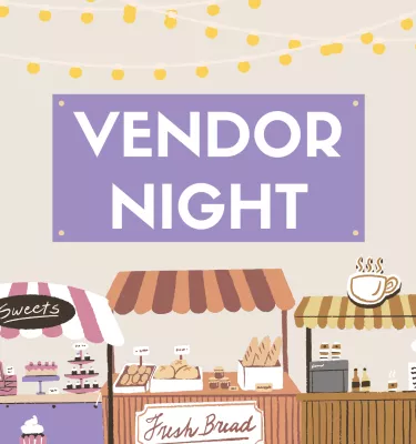 Vendor Night event flyer poster.