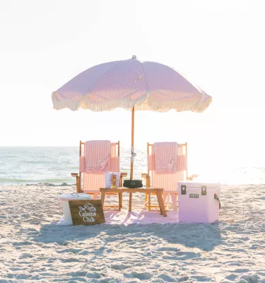 pink beach chairs 