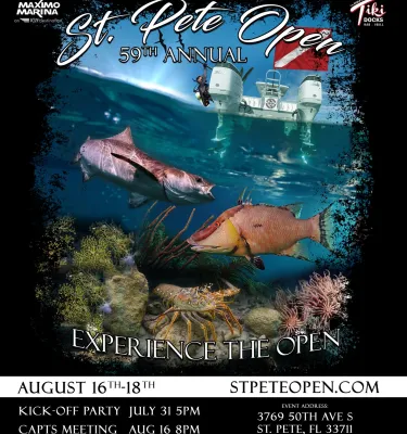 St. Pete Annual Open fishing tournament event flyer poster for 2024.