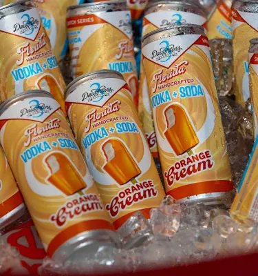 Chalkful of Taste event featuring canned drinks sitting in ice.