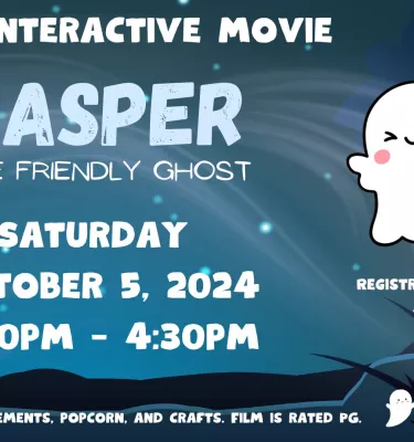 Kids Interactive Movie event flyer poster featuring Casper the movie.