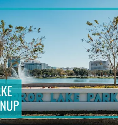 Monthly Mirror Lake Park Cleanup event flyer poster.