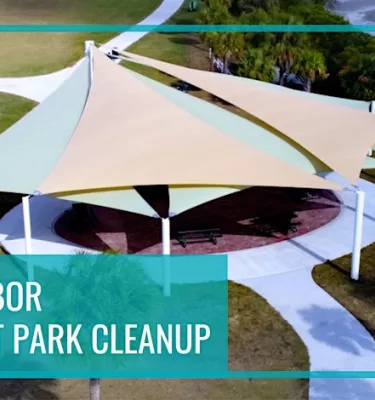 Safety Harbor Waterfront Park Cleanup event flyer poster.