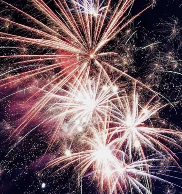 Fireworks exploding in the sky.
