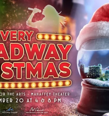 Very Broadway Christmas event flyer poster.