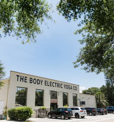Exterior shot of Body Electric Yoga Company studio.