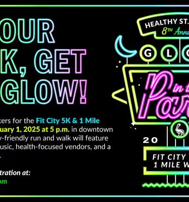 Glow 5K Race event flyer poster.
