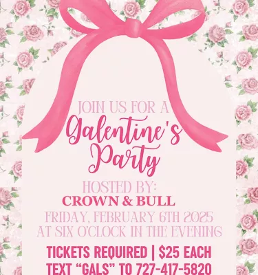 Galentine's Day Party event flyer poster.