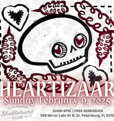 HEARTIZAAR Handmade Art Market event flyer poster.