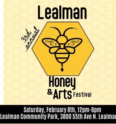 Lealman Honey & Arts Festival 2025 event flyer poster.