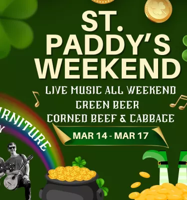 St. Paddy's Day Weekend at Crabby Bills 2025 event flyer poster.