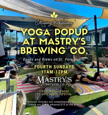 Outdoor yoga class.