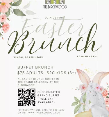 Easter Brunch at The Birchwood event flyer poster.
