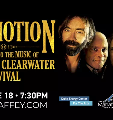 Commotion concert event flyer poster featuring four male musicians.