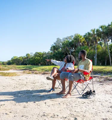 couple sitting on beach
