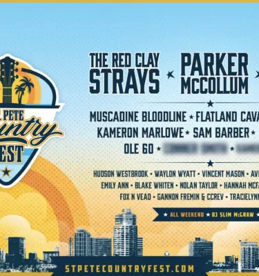 St. Pete Country Fest 2025 event flyer poster.