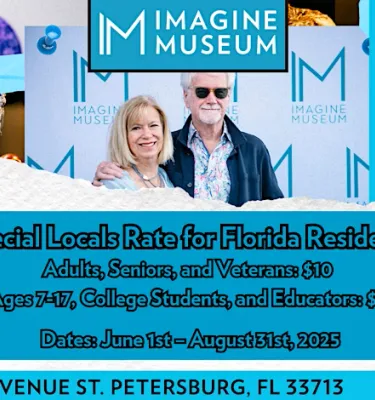 Imagine Museum FL Resident discount flyer.